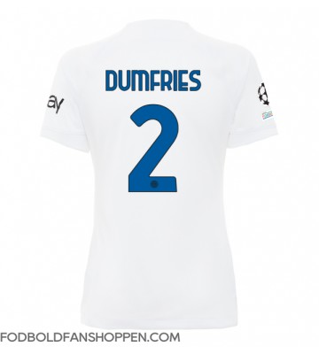 Inter Milan Denzel Dumfries #2 Udebanetrøje Dame 2023-24 Kortærmet